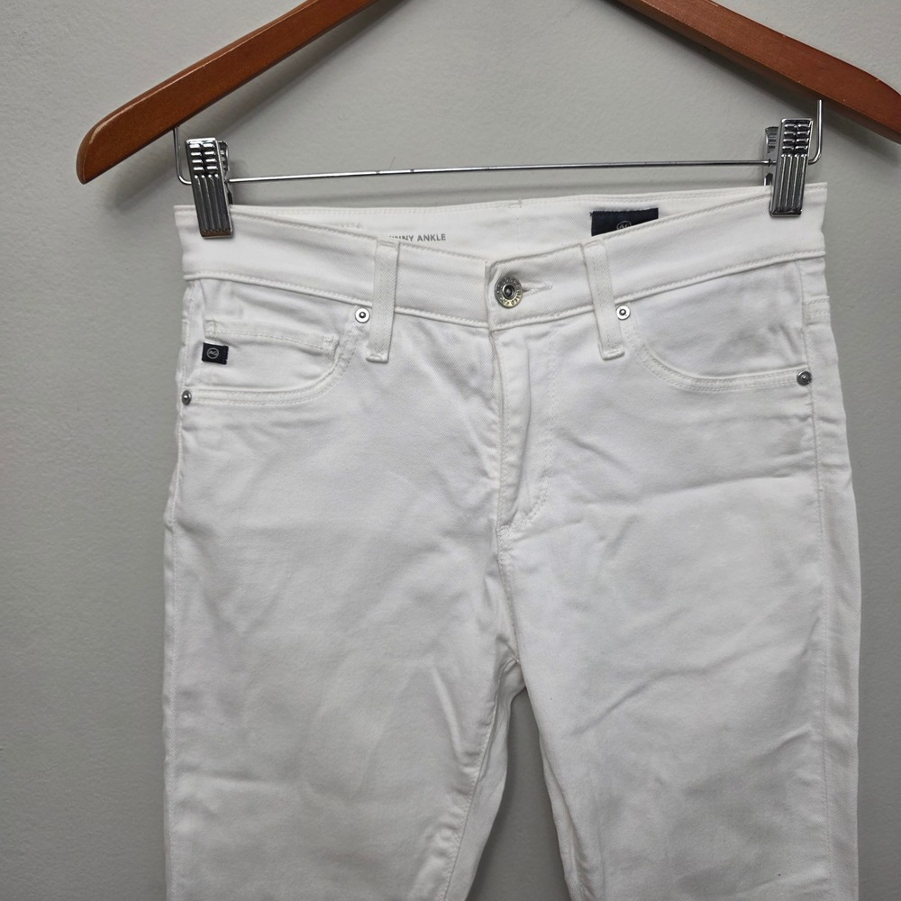 AG Adriano Goldschmied Farrah Skinny Ankle Jeans Womens 25 White High Rise - Picture 2 of 12